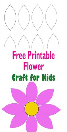 the free printable flower craft for kids