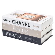 three books stacked on top of each other with the title coco chanel in french