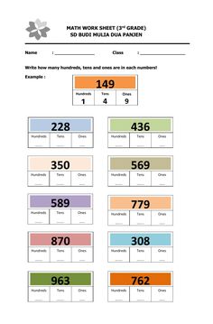 the numbers and times for each number are shown in this worksheet to help students learn