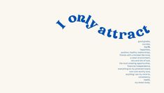 an image of the word'olly attract'written in blue on a white background