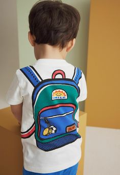 Next SHORT SLEEVE BACKPACK - REGULAR FIT - Tričko s potlačou - white