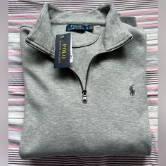 Polo Ralph Lauren Quarter Zip Sweater Brand New With Tags Size Xl Measurements: 26 In. Armpit To Armpit, 28 In. Length Ralph Lauren Half Zip, Playful Fashion, Preppy Brands, Mens Fashion Suits Casual, Overcoat Men, Ralph Lauren Quarter Zip, Polo Ralph Lauren Sweater, Lauren Gray, Outfits Hombre