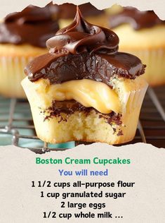 Alexander’s Recipes, Cupcakes Business, Boston Cream Cupcakes, Holiday Deserts, Cupcakes Filled, Kimberly Ann, Cream Cupcakes, Boston Cream Pie, Boston Cream