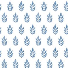 a blue leaf pattern on a white background