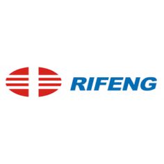 the rifeng logo is shown in blue, red and white letters on a white background