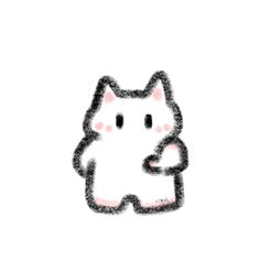 a drawing of a cat with its arms crossed