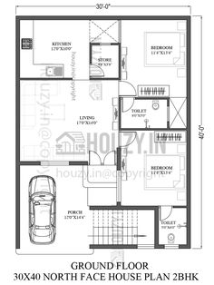 the floor plan for an apartment in north face house 2 bhk, which is located