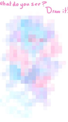 the cover for what do you see? drawn?, with pink and blue squares