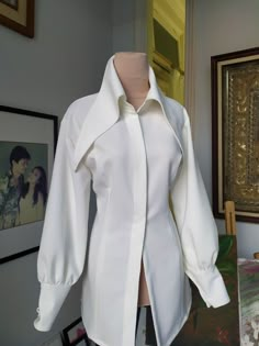 Tailored Button-up Elegant Shirt, Designer White Shirt With Concealed Placket, Luxury White Shirt With Hidden Button Closure, Luxury Tailored White Dress Shirt, Luxury White Dress Shirt With Placket, Collar Accessory, Perfect White Shirt, Effortlessly Chic Outfits, Fashion Line