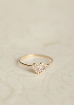 Pavé Diamond Baby Heart Ring $495.00 Broche Chanel, Cute Promise Rings, Cute Rings, Valentine Heart, Valentin Nap, Pretty Jewellery, Girly Girl, Bling Bling, Cute Jewelry