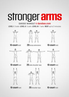 Darebee Arm Workout, Runner Arm Workout, Build Arms At Home, Workouts For Archery, Simple Arm Workouts At Home, Workout To Be Strong, Ways To Get Stronger Arms, How To Build Strength In Arms, No Equipment Arm Workout At Home