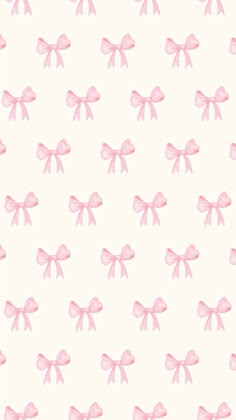 a pink bow pattern on a white wallpaper with pastel pink and pale blue colors