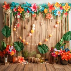 Avezano Bohemian Style Flowers Birthday Photography Backdrop-AVEZANO 16 Backdrop, Halloween Photography Backdrop, Birthday Luau, Simple Backdrop, Birthday Backdrops, Avengers Theme, Luau Theme Party, Luau Birthday Party, Cake Smash Backdrop