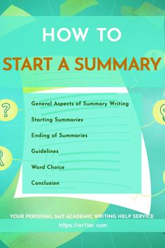 the cover of how to start a summary writing guide with question marks on it