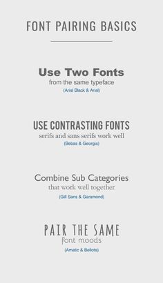 four different font styles and their meanings