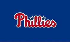 the philadelphia phillies logo on a blue background