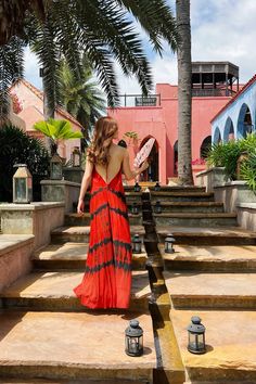 Red Boho Maxi Dress Red Tie Dye Maxi Dress Red Dress for - Etsy Dress For Vacation, Red Tie Dye, Maxi Dress Red, Long Kaftan, Flowy Design, Goddess Dress, Dress Open Back, Red Boho, Tie Dye Maxi Dresses