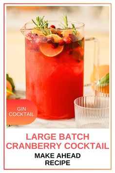 large batch cranberry cocktail make ahead recipe