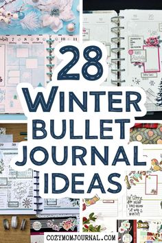 28 Winter Bullet Journal Ideas displayed with festive decorations and layouts. Winter Bullet Journal Ideas, Winter Bullet Journal, Dreamy Christmas, Snowflakes Drawing, Snowflake Sticker, Pretty Journals, Bullet Journal Ideas, Creative Planner, Christmas Journal