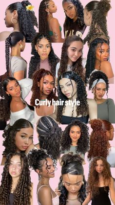 Easy Hairstyles For Thick Hair, Cute Curly Hairstyles, Dyed Hair Inspiration, Peinados Recogidos, Curly Hair Styles Easy, Hairdos For Curly Hair, Natural Hair Updo, Hairdo For Long Hair, Quick Hairstyles