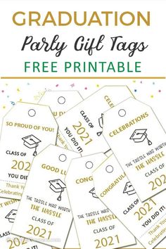 graduation party gift tags with the text, free printable for students to use on them