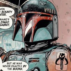 boba fett in star wars comics with comic bubbles