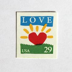 a square sticker with the words love usa 29 on it