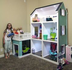 My Life Doll House Diy, Doll House For 18inch Dolls Diy, Barbie Houses, American Girl Doll Room, American Girl Dollhouse, Girls Furniture