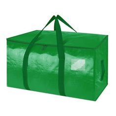 a large green bag with straps on the bottom and handles to hold something in it