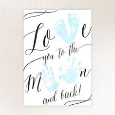 a card with the words love you to the moon and back written in black ink