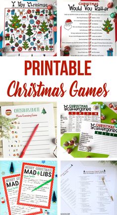 printable christmas games for kids and adults to play with the holiday season is here