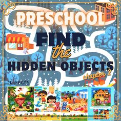 an advertisement for preschool find the hidden objects