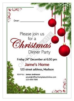 Decent Invitation Design Idea for Christmas Eve Dinner Party Christmas Eve Dinner Party, Invitation Card Format, Free Invitation Cards, Christmas Invitation Card, Invitations Template, Dinner Party Invitations, Christmas Eve Dinner