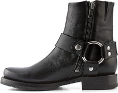 Amazon.com | Frye Veronica Harness Short 6" Booties for Women - Leather Upper with Luxurious Leather Lining, Inside Zipper, Snap Harness, and Rubber Lug Outsole | Ankle & Bootie Womens Rubber Boots, Frye Veronica, Booties For Women, Womens Black Booties, The Frye Company, Boots For Short Women, Harness Boots, Frye Boots, Ankle Boots Flat