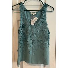 Stunning Light Teal Sleeveless Blouse With Petals Adoring The Top. Chiffon Like Material With Silk Lining. - New With Tags - Excellent Condition - Size Small - Length 24" - Chest 28-32" - 100% Silk - Retails $133 - Purchased At Neiman Marcus - From A Smoke And Cat Free Environment #Silk #Blouse #Teal #Sleeveless #Top #Tanktop #Preppy #Professor #Academia #Darkacademia #Lightacademia #Professor #Classiccore #Classic #Basic #Quality #Classiccore #Workwear #Normcore #Prep #Preppie #Preppystyle #Sch Business Formal, Light Academia, Light Teal, Sleeveless Blouse, Preppy Style, Neiman Marcus, Work Wear, Top Blouse, Normcore