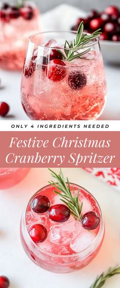 Image for Festive Christmas Cranberry Spritzer Cranberry Limoncello Spritzer, Rudolphs Tipsy Spritzer, Cranberry Orange Spritzer, Light Holiday Cocktails, Christmas Drinks Nonalcoholic Parties, Cranberry Spritzer Cocktails, Spritzer Cocktails, Christmas Spritz, Cranberry Fizz