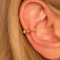 Dainty Pave Spike Ear Cuff Earring ♡ PRODUCT DETAILS: - Sterling Silver or 18K Gold Vermeil - Vermeil is a strong high-quality plating over sterling silver. It has no nickel in it which makes it    to be the perfect option for those who have metal allergies - Slightly adjustable (gently press it with your fingers at the place where you would like it to stay) - No piercing required - Inner diameter - 9.5mm - Outer diameter - 15mm - Lightweight - Hypoallergenic - Packed in a beautiful gift-ready p Dainty Yellow Gold Sterling Silver Ear Cuff, Minimalist Hypoallergenic Gold-plated Ear Cuff, Gold Nickel-free Metal Ear Cuff, Elegant Adjustable Gold-plated Ear Cuff, Spike Ear Cuff, Adjustable Gold Nickel-free Ear Cuff, Cuff Earring, Wrap Earrings, Ear Cuff Earings