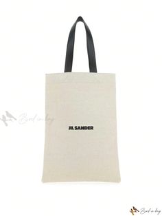 Bird in Bag - Elegant White Handbag by Jil Sander Beige Double Handle Bag With Logo, Designer Tote Bag With Logo, Beige Top Handle Bags With Logo, Designer Shopping Bags With Logo, Designer Bags With Logo For Daily Use, Logo Tote Bag For Errands, Designer Bags With Logo For Errands, Designer Everyday Bags With Logo, Beige Logo Bag For Shopping