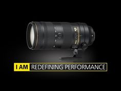 a camera lens with the words i am redefining performance