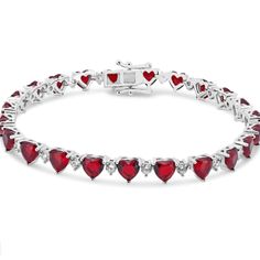 Silver 925 Rhodium Plated Heart Red Cz 6mm Tennis Bracelet Metal: 925 Sterling Silver Finish: Rhodium Plated Stone: Cubic Zirconia Color: Red And Clear Length: 7 Inches Red Jewelry Bracelet, Red Tennis Bracelet For Anniversary, Red Cubic Zirconia Tennis Bracelet For Anniversary, Red Diamond Accent Bracelets For Anniversary, Red Diamond Accents Bracelets For Anniversary, Red Diamond Accents Bracelet For Anniversary, Red Bracelets With Diamond Accents For Anniversary, Red Fine Jewelry Tennis Bracelet For Anniversary, Heart Cut Tennis Bracelet For Anniversary On Valentine's Day