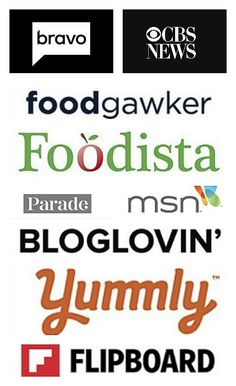 several different types of food logos are shown in this graphic design, with the words'foodgawker foodsistaa'on them