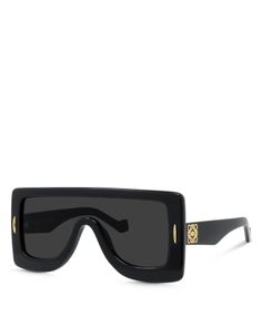 Loewe Chunky Anagram Mask Sunglasses, 51mm Loewe Sunglasses, Mask Sunglasses, Designer Shades, Acetate Sunglasses, Watches Jewelry, Sunnies, Black Gray, Jewelry Accessories, Black And Grey