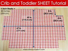 a red and white checkered table cloth with measurements