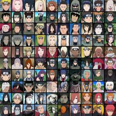 many different avatars are shown in this photo, including the characters from naruta and