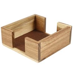 a wooden box with two compartments on the inside