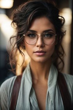 Funny Dresses, Brunette Woman, Stylish Glasses, Auburn Hair, Wearing Glasses, Girls With Glasses, Makati, Wavy Hair, Natural Makeup