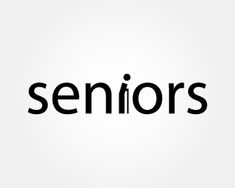 the word seniors written in black on a white background