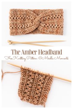 an image of the knitting pattern for a headband