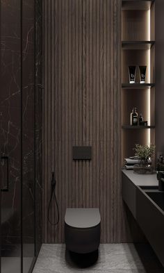 дизайн квартир Luxury Small Toilet, Modern Wc Design, Masculine Small Bathroom, Black Toilet Bathroom Ideas, Black And Brown Bathroom Ideas, Dark Luxury Bathroom, Modern Small Bathroom Design Ideas, Luxury Wc, Luxury Toilet Design