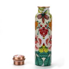 Flower Copper Bottle (1L) - Perilla Home Copper Bottle, Copper Water Bottle, Storing Water, Sugar Intake, Most Satisfying, Water Me, Infused Water, Lovely Clothes, Red Flower